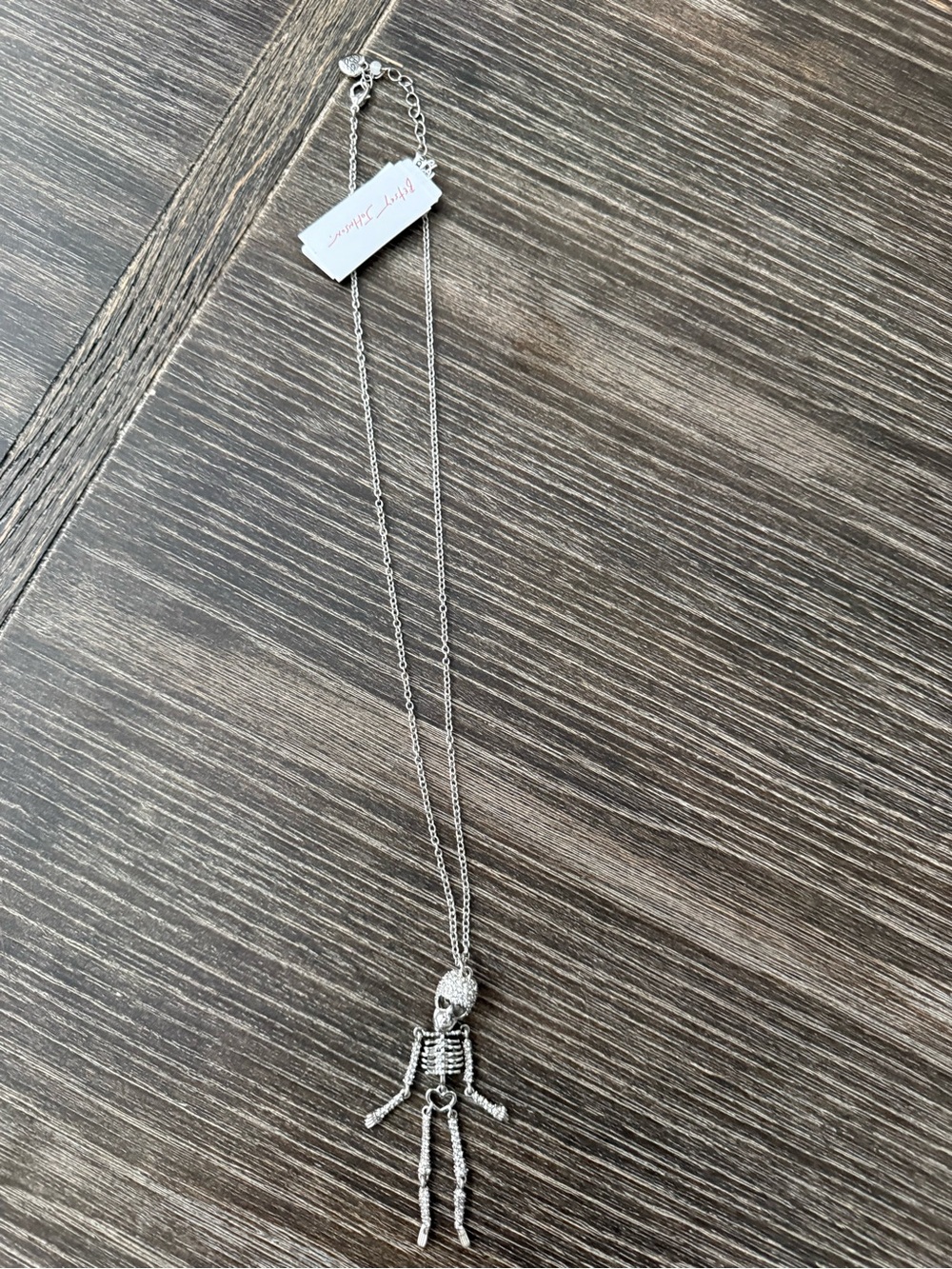 NWT Betsey Johnson Halloween Rhinestone Skeleton Necklace